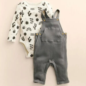Lauren Conrad Little Co Onsie and Overall Set Sz 24m